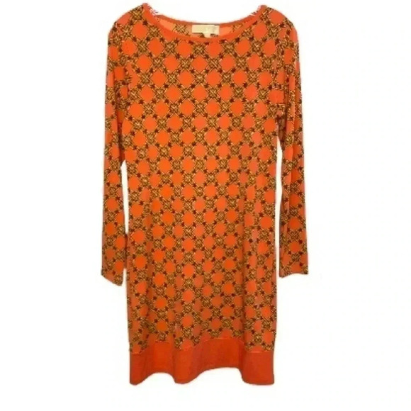 Michael by Michael Kors Orange Gold Chain Link Dress - Picture 1 of 6